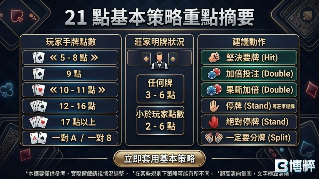21點基本策略表