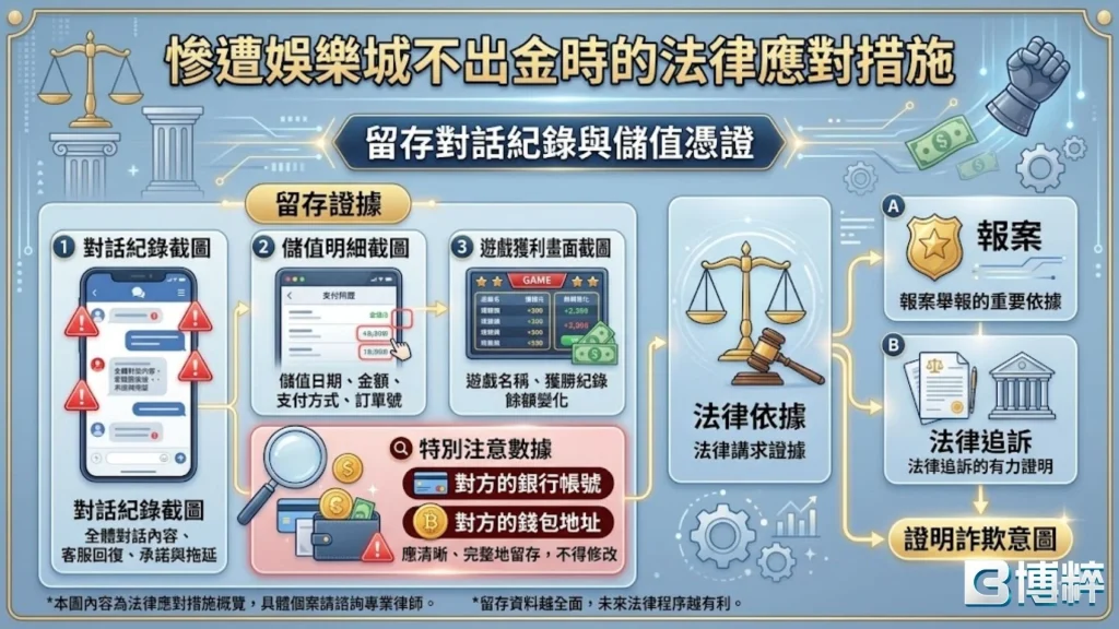 慘遭娛樂城不出金時的法律應對措施